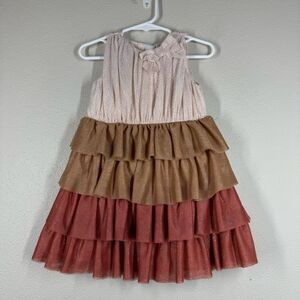 Janie and Jack Glitter Tulle Dress Pink Beige Harlem’s Fashion Row Sparkle 18-24